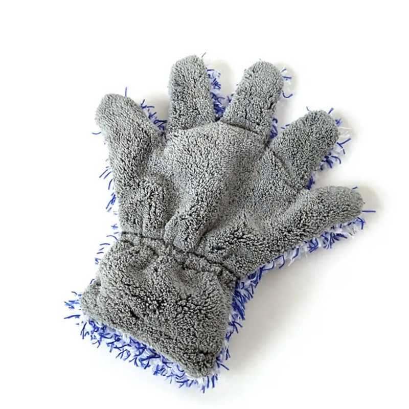 Automobilių valymo minkštas koralinės vilnos vandenį sugeriantis penkių pirštų pirštinių plovimo įrankis