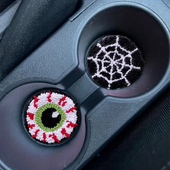 Сладки призрачни автомобилни подложки за кола Тиквен държач за чаша за кола с диаметър 9 см PVC Неплъзгащи се подложки за чаши Творчески Хелоуин Авто интериорни аксесоари