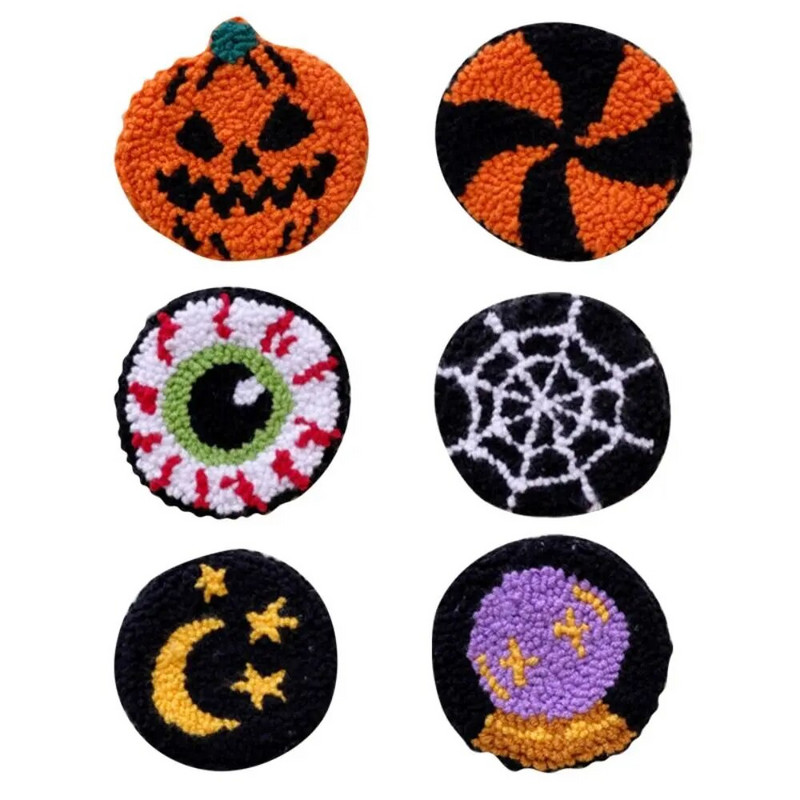 Jauki spocīgi auto paliktņi Ķirbju auto krūzīšu turētājs 9cm diametrā PVC Neslīdoši paliktņi Radoši Helovīna auto salona aksesuāri