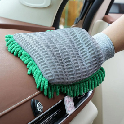 Curățare Mănuși de spălat mașini Perie Mănuși din lână corali din microfibră Nou pentru detalierea cu ceară auto