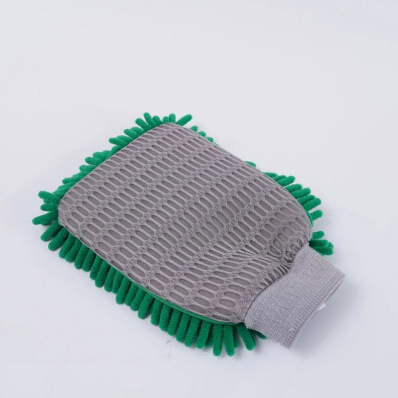 Valymas automobilių plovimo pirštinės Šepetys Mikropluošto koralų vilnos pirštinės Naujos auto vaško detalizavimui