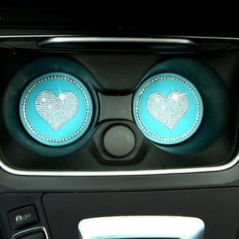 Πατάκι νερού αυτοκινήτου σε σχήμα αγάπης Auto Diamond Coaster Αντιολισθητικά μαξιλαράκια πυριτίου Θήκη ποτηριών Universal Αξεσουάρ αυτοκινήτου Εσωτερική διακόσμηση