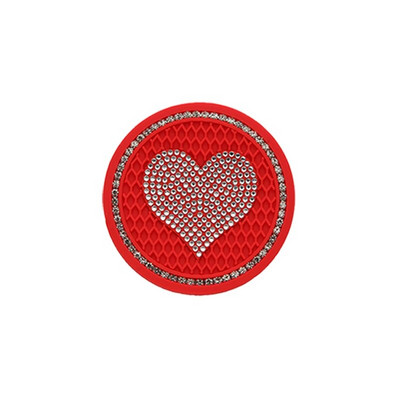 Automašīnas ūdens krūzes paklājiņš, mīlestības formas auto, dimanta paliktnis, neslīdošs silīcija dioksīda paliktnis, glāžu turētājs Universālie automašīnu aksesuāri salona apdare