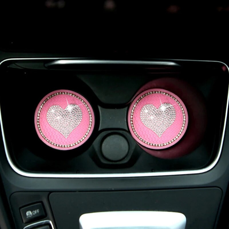 Automašīnas ūdens krūzes paklājiņš, mīlestības formas auto, dimanta paliktnis, neslīdošs silīcija dioksīda paliktnis, glāžu turētājs Universālie automašīnu aksesuāri salona apdare