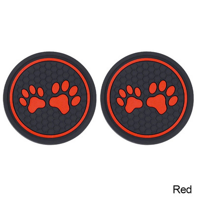 2Gb Neslīdošs auto ūdens krūzes paliktnis Kaķa ķepas pēdas nospiedums Gumijas paklājiņš pudeļu turētājam paliktnis Auto iekšpuse pretslīdēšanas krūzīšu turētāji