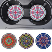 Mandala Car Rhinestone Coaster Αντιολισθητικό Diamond Αντιολισθητικό μαξιλαράκι για μπουκάλια για μπουκάλι με λάστιχο ελαστικό χαλάκι Auto Auto