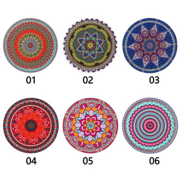 Mandala Car Rhinestone Coaster Неплъзгаща се диамантена противоплъзгаща подложка за водна чаша Държач за бутилка Гумена подложка Аксесоари за автомобилен интериор