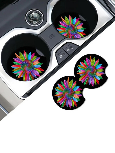 2gab Stilīgi automašīnu absorbējošie paliktņi Izturīgi, neslīdoši glāžu turētāju paliktņi piešķir jūsu automašīnas interjeram modi