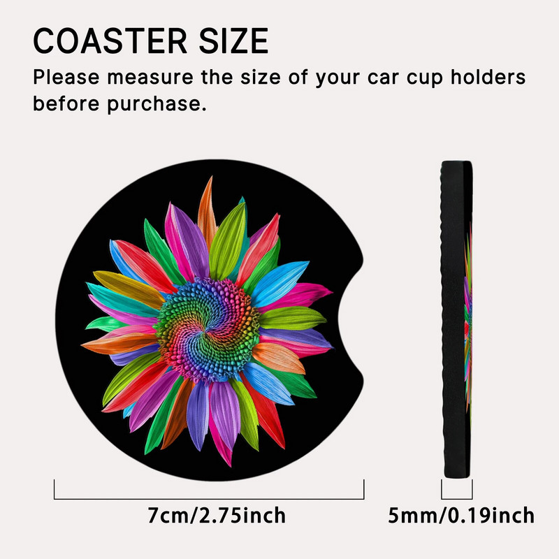 2gab Stilīgi automašīnu absorbējošie paliktņi Izturīgi, neslīdoši glāžu turētāju paliktņi piešķir jūsu automašīnas interjeram modi