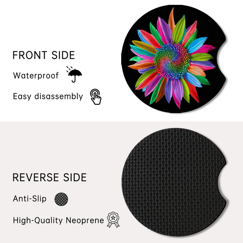 2gab Stilīgi automašīnu absorbējošie paliktņi Izturīgi, neslīdoši glāžu turētāju paliktņi piešķir jūsu automašīnas interjeram modi