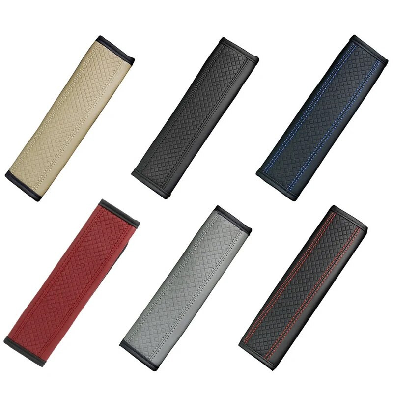 1 gab. Automašīnas universāls, mīksts, komfortabls PU ādas sūklis drošības jostu pārsegi 23 * 6,5 cm mazuļa bērnu plecu drošības spilventiņiem