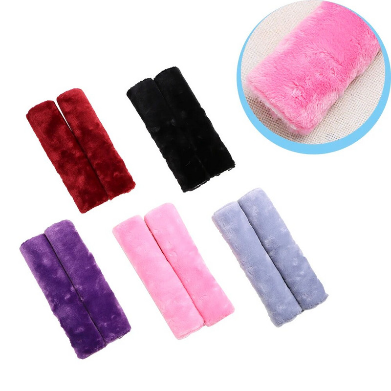 2Gb mīksts plīša automašīnas drošības jostas pārsegs plecu spilventiņš ziemas komfortablai braukšanai Universāls automobiļu drošības jostas plecu sēdekļa pārklājs