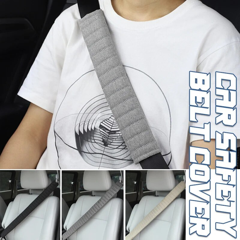 Καλύμματα ώμου με εκτεταμένο κάλυμμα ζώνης αυτοκινήτου Καπιτονέ Αναπνεύσιμο βαμβακερό λινό μαύρο Παχύ Καλύμματα ζώνης ασφαλείας φορτηγού Εσωτερικό αυτοκινήτου