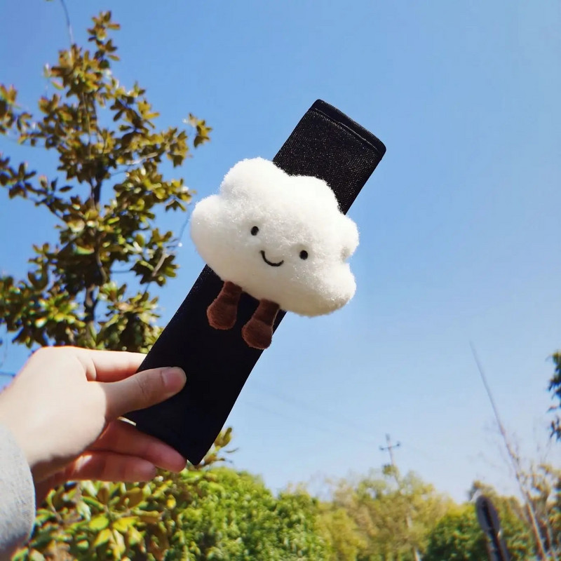 Automašīnas stila drošības jostas pārsegs plecu siksnas jostas spilventiņš karikatūra mākonis automašīnas drošības jostas plecu spilventiņu aizsargs, automātiskais kakla atbalsts