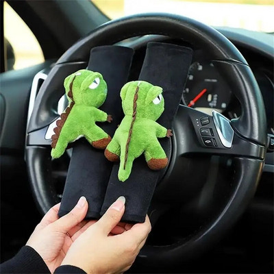 Pehme plüüsist auto turvavöö kate dinosaurus Mugav turvavöö kaitse Armas pardi turvavöö õlapadjad auto ornament