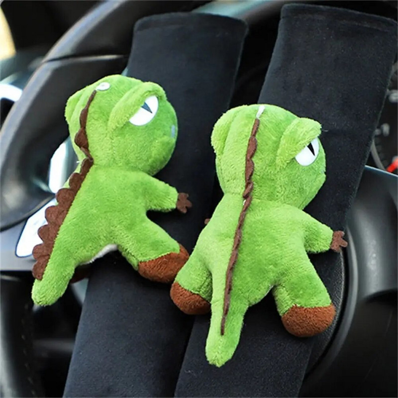Mīksts plīša automašīnas drošības jostas pārvalks Dinozaurs Ērts drošības jostas aizsargs Jauki pīles drošības jostas plecu spilventiņi Auto ornaments