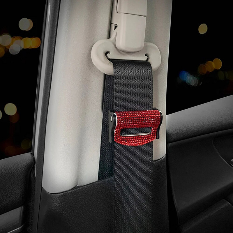Jauni 2GB Universālie automobiļu drošības drošības jostas sprādzes drošības jostas aizbāznis automašīnas drošības jostas stiprinājuma skavas Bling automašīnu novērtējumi sievietēm
