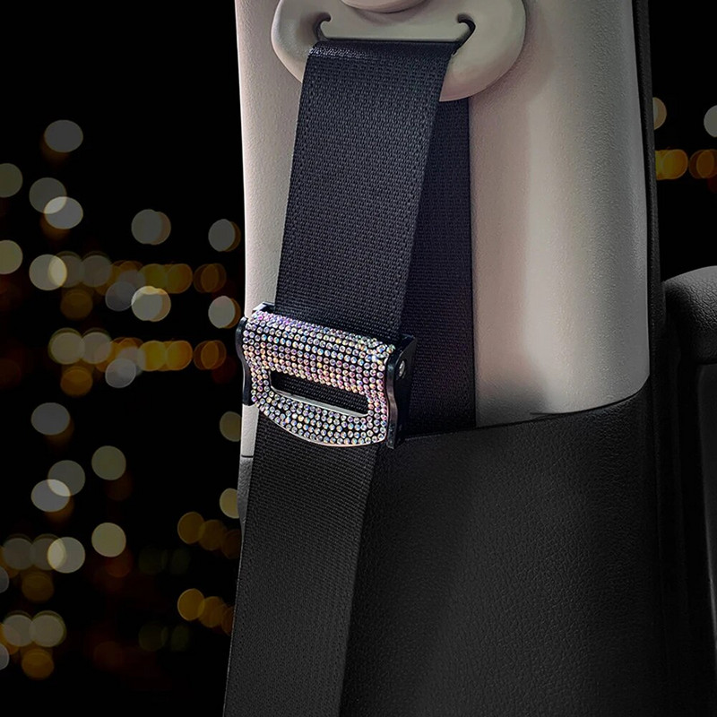 Jauni 2GB Universālie automobiļu drošības drošības jostas sprādzes drošības jostas aizbāznis automašīnas drošības jostas stiprinājuma skavas Bling automašīnu novērtējumi sievietēm