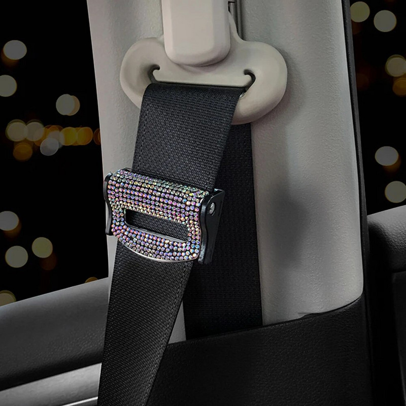 Jauni 2GB Universālie automobiļu drošības drošības jostas sprādzes drošības jostas aizbāznis automašīnas drošības jostas stiprinājuma skavas Bling automašīnu novērtējumi sievietēm