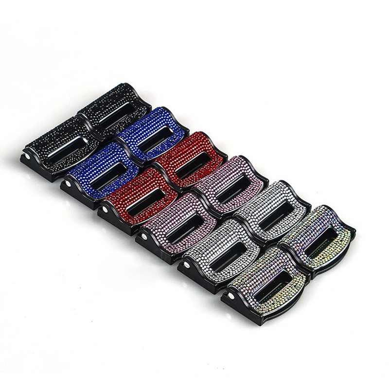 Jauni 2GB Universālie automobiļu drošības drošības jostas sprādzes drošības jostas aizbāznis automašīnas drošības jostas stiprinājuma skavas Bling automašīnu novērtējumi sievietēm