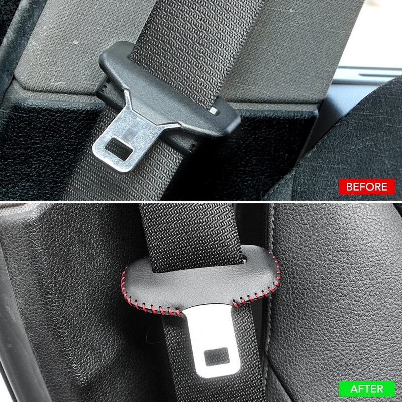 1Gb Universāls automašīnas drošības jostas sprādzes aizsargs, ādas aizsargs, salona pogas korpuss, pretskrāpējumu pārsegs, drošības piederumi
