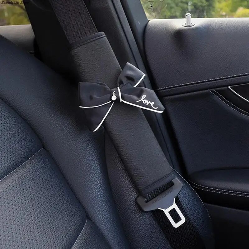 Univerzalna navlaka za sigurnosni pojas za automobil Sweet Bow Crna navlaka za sigurnosni pojas Navlake za naramenice Zaštitna podloga Auto pribor