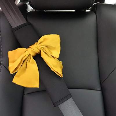 1gab Big Bowknot Universāls Automašīnas Drošības Drošības Jostu Pārvalks Elpojošs Ledus Zīda Plecu spilventiņu Veidošana Drošības Jostas Aizsargauto Autopiederums