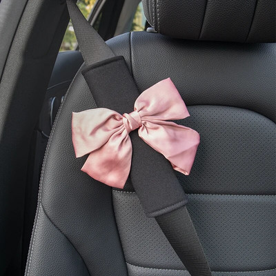 1gab Big Bowknot Universāls Automašīnas Drošības Drošības Jostu Pārvalks Elpojošs Ledus Zīda Plecu spilventiņu Veidošana Drošības Jostas Aizsargauto Autopiederums