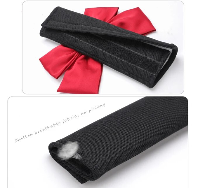 1gab Big Bowknot Universāls Automašīnas Drošības Drošības Jostu Pārvalks Elpojošs Ledus Zīda Plecu spilventiņu Veidošana Drošības Jostas Aizsargauto Autopiederums