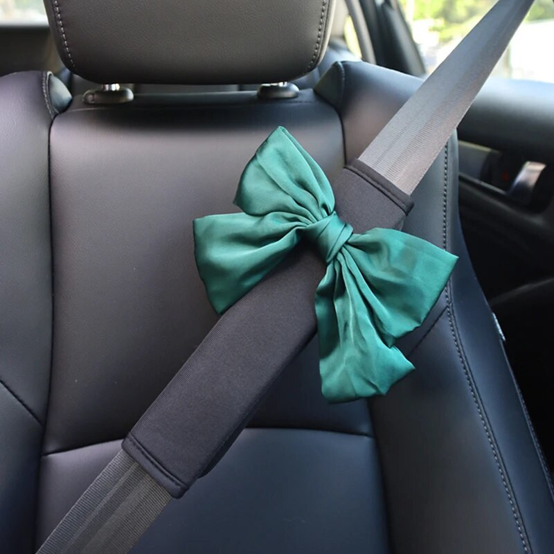 1gab Big Bowknot Universāls Automašīnas Drošības Drošības Jostu Pārvalks Elpojošs Ledus Zīda Plecu spilventiņu Veidošana Drošības Jostas Aizsargauto Autopiederums