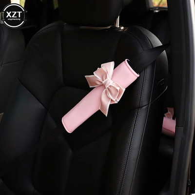 Drošības jostu pārsegi Auto plecu polsteris Drošības jostas auto aksesuāri pieaugušajiem jauniešiem bērniem salons rozā princese priekšgala dekors