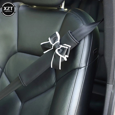 Drošības jostu pārsegi Auto plecu polsteris Drošības jostas auto aksesuāri pieaugušajiem jauniešiem bērniem salons rozā princese priekšgala dekors