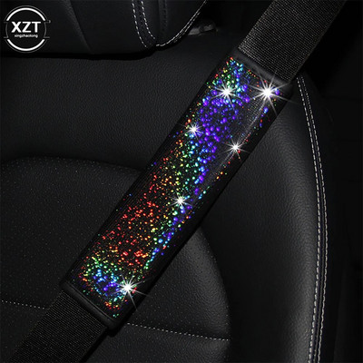 Drošības jostu pārsegi Auto plecu polsteris Drošības jostas auto aksesuāri pieaugušajiem jauniešiem bērniem salons rozā princese priekšgala dekors