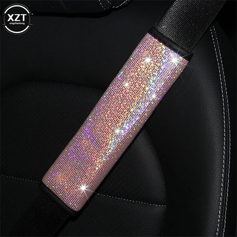 Drošības jostu pārsegi Auto plecu polsteris Drošības jostas auto aksesuāri pieaugušajiem jauniešiem bērniem salons rozā princese priekšgala dekors