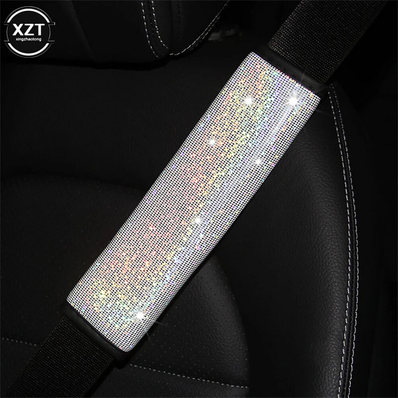 Drošības jostu pārsegi Auto plecu polsteris Drošības jostas auto aksesuāri pieaugušajiem jauniešiem bērniem salons rozā princese priekšgala dekors