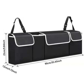Органайзер за багажник за кола с голям капацитет Универсален джоб на облегалката на автомобилната седалка Здрави регулируеми презрамки Висяща чанта за съхранение