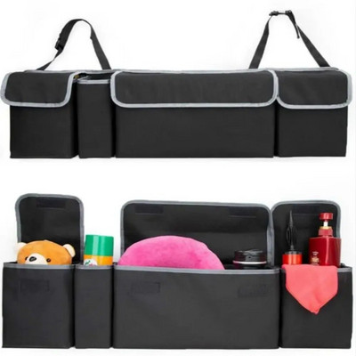 Large Capacity Car Trunk Organizer Universal Automobile Seat Back Pocket Sturdy Adjustable Straps Hanging Storage Bag