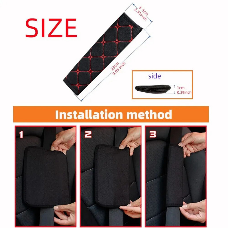 Lina izšūts elpojošs audums automašīnas drošības jostas plecu siksnas pārsegs apdrošināšanas siksnas pārsegs Automašīnas piederumi