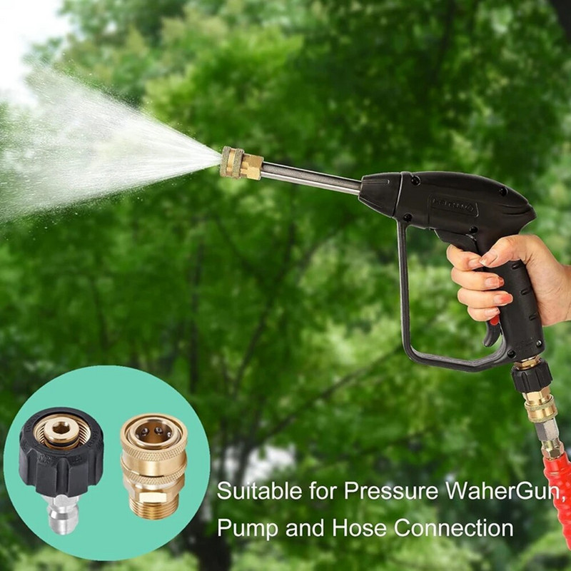 Augstspiediena mazgātāja savienotāji M22-14 mm adapteris 3/8 1/4 piederumi ātrā savienojuma komplekts ūdens pistoles vīrišķais smidzinātājs piederumu šļūtenes savienotājs
