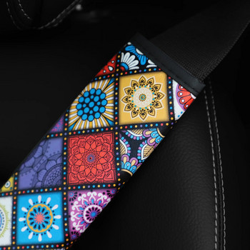 Προστατευτικά μαξιλάρια ώμου ζώνης ασφαλείας αυτοκινήτου Προστατευτικό μανίκι Ασφαλιστική ζώνη ώμου Bohemian Style Αξεσουάρ αυτοκινήτου