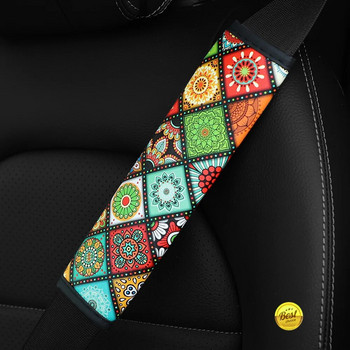 Προστατευτικά μαξιλάρια ώμου ζώνης ασφαλείας αυτοκινήτου Προστατευτικό μανίκι Ασφαλιστική ζώνη ώμου Bohemian Style Αξεσουάρ αυτοκινήτου