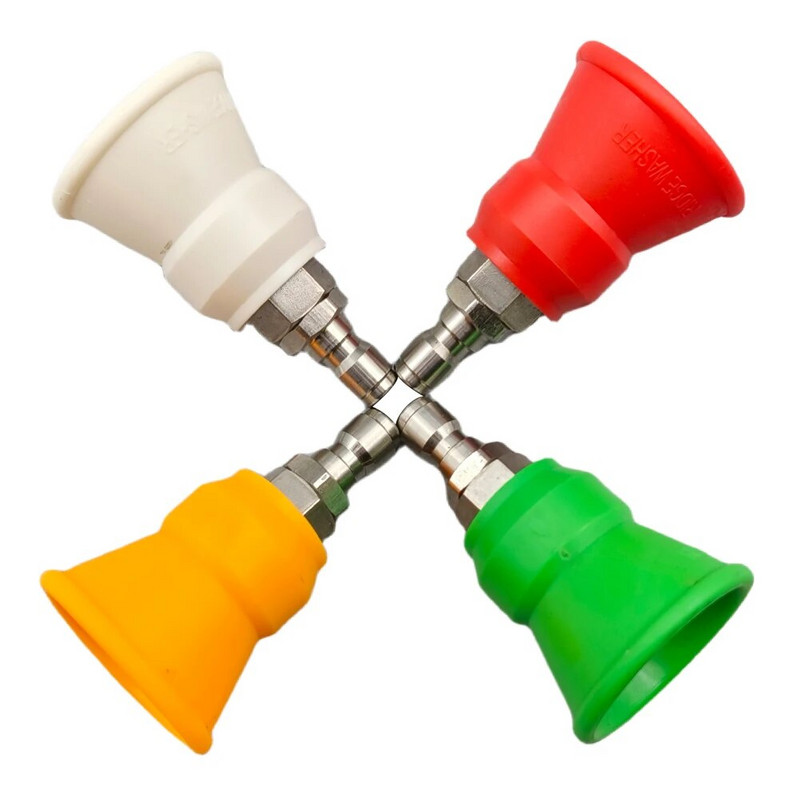 Kõrgsurve veepüstoli otsik Pritsmekindel ümbrisotsik Kummist pesumasin pihusti roostevabast terasest pesupüstoli adapter 1/4 kiirpistik