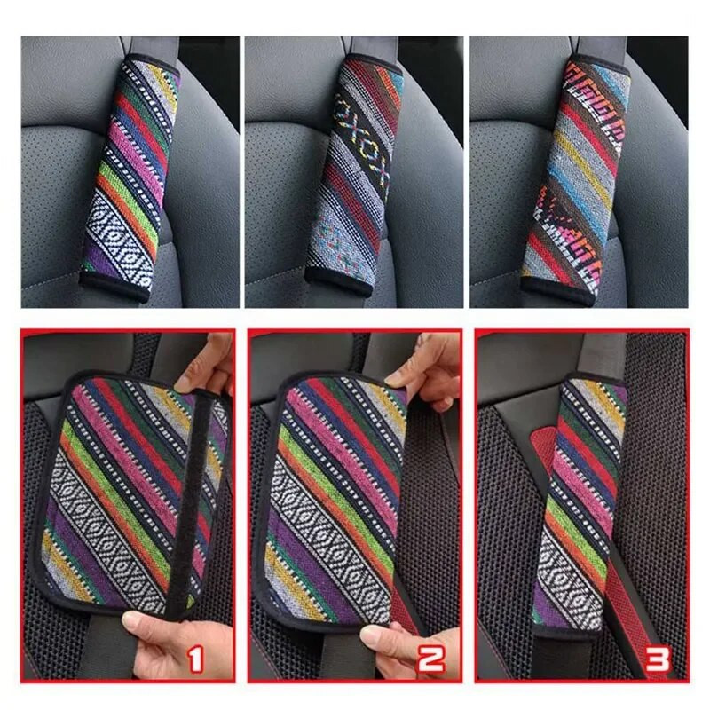 Automašīnas drošības jostas plecu aizsargs aizsargpārklājs Etniskais stils Vīrieši Sievietēm Apdrošināšana Drošības jostas Polsterējums Auto salona aksesuāri
