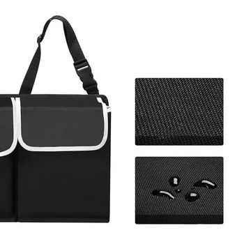 Универсална висяща чанта за съхранение на задната седалка на автомобила Автоматична водоустойчива чанта за съхранение Голям капацитет Организатори на облегалката на седалката с джобна форма Багажник Черен