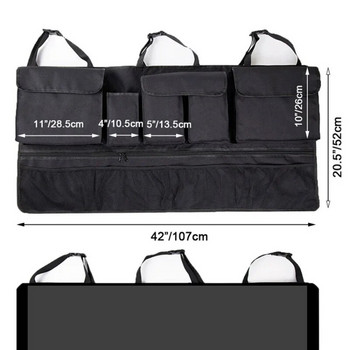 Universal Κρεμαστή τσάντα αποθήκευσης πίσω καθίσματος αυτοκινήτου Αυτόματη αδιάβροχη αποθήκευση υψηλής χωρητικότητας Σχήμα τσέπης Πίσω κάθισμα Organizers Πορτμπαγκάζ Μαύρο