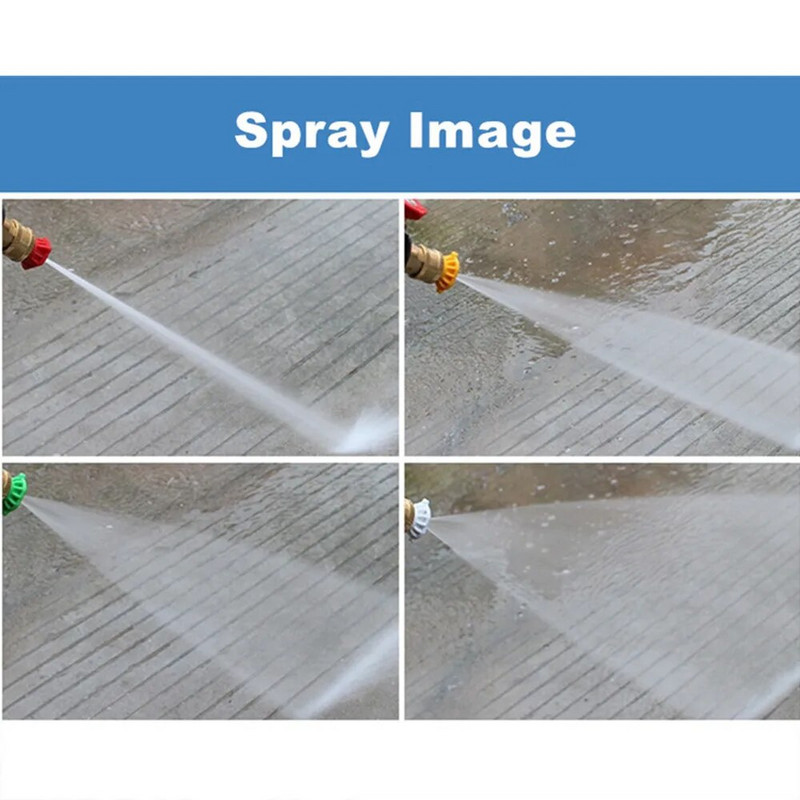 5 gab. Augstspiediena mazgātāja smidzinātāja uzgalis ar 1/4" ātrā savienojuma spraudņa vītni 0 15 25 40° ūdens strūkla ar turētāju