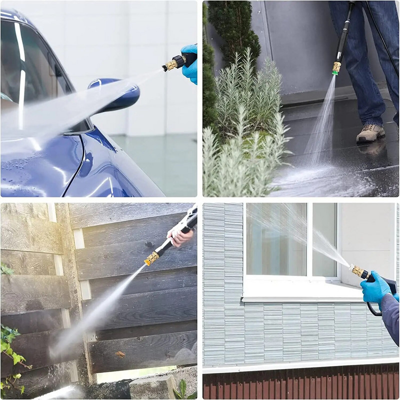 5 gab. Augstspiediena mazgātāja smidzinātāja uzgalis ar 1/4" ātrā savienojuma spraudņa vītni 0 15 25 40° ūdens strūkla ar turētāju