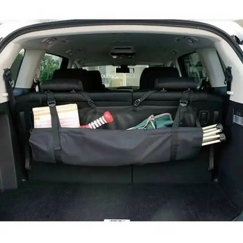 Органайзер за багажник на кола, окачване на задната седалка, голямо място за съхранение с регулируеми презрамки, сгъваем джоб за товарна чанта за кола за SUV, камион, MPV