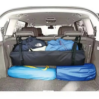 Органайзер за багажник на кола, окачване на задната седалка, голямо място за съхранение с регулируеми презрамки, сгъваем джоб за товарна чанта за кола за SUV, камион, MPV