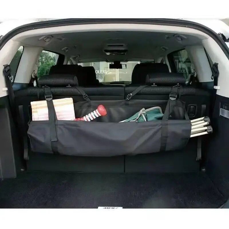 Οργάνωση πορτμπαγκάζ αυτοκινήτου Πίσω κάθισμα Κρεμαστό μεγάλο αποθηκευτικό χώρο με ρυθμιζόμενους ιμάντες Αναδιπλούμενη τσέπη τσάντα φορτίου αυτοκινήτου για SUV, φορτηγό, MPV
